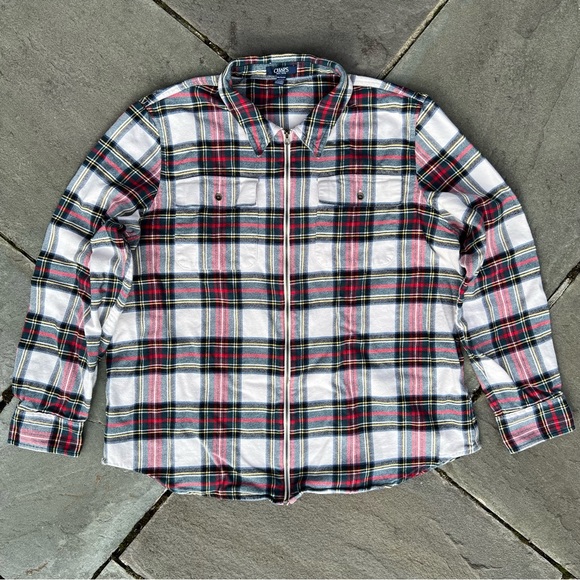 Y2K Plaid Zip Shirt - Picture 1 of 8